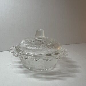 Masserini Barocco, Italy "Adeira" Glass‎ Candy/Trinket Dish with Lid VINTAGE